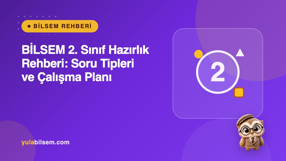 BİLSEM 2. sınıf hazırlık rehberi kapak görseli — masada örüntü kartlarıyla çalışan ilkokul öğrencisi
