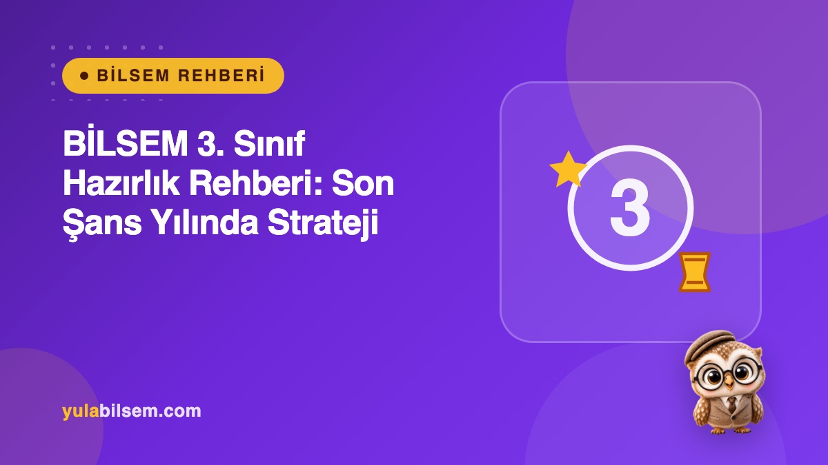 BİLSEM 3. sınıf hazırlık rehberi kapak görseli — tablet başında odaklanmış çalışan 8-9 yaş öğrenci