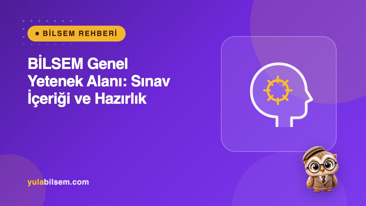 BİLSEM genel yetenek alanı rehberi kapak görseli — tablette görsel mantık sorusu çözen ilkokul öğrencisi