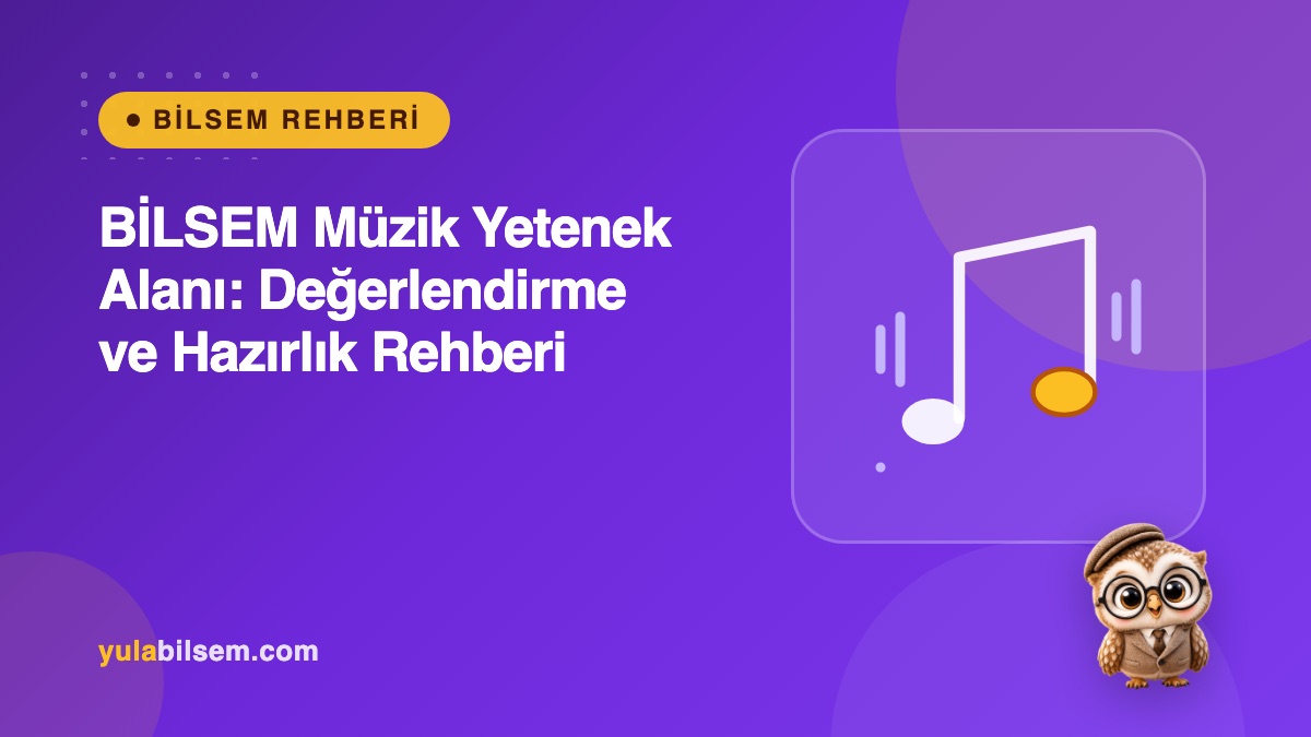 BİLSEM müzik yetenek alanı rehberi kapak görseli — ritim çalışması yapan, elinde marakas tutan ilkokul öğrencisi